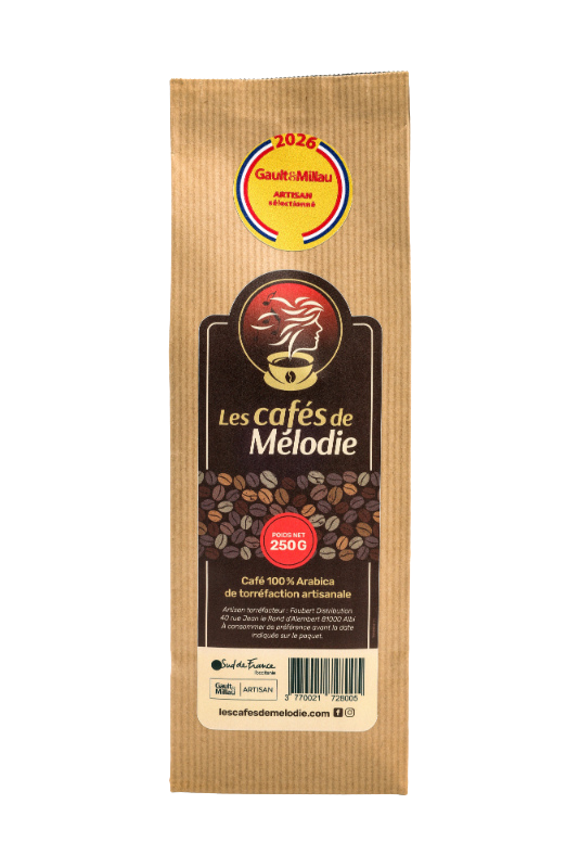 Café moulu les cafés de Mélodie paquet 250g de face